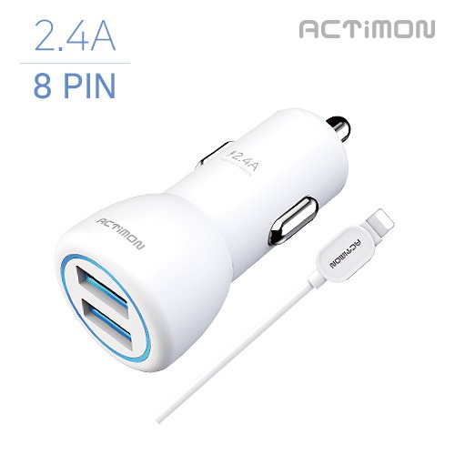 차량용 충전기 USB 2구 2.4A(8 PIN)MON-C4-242-8P