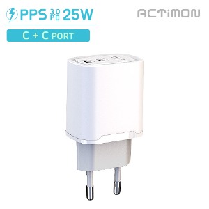 가정용 PD 25W 초고속 2포트 충전기(C+C)  MON-PD25W-CC